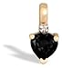 14K Yellow Gold Genuine Heart Black Onyx and Diamond Pendant