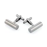 Silver Cylinder Cufflinks with Gift Box