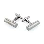Silver Cylinder Cufflinks with Gift Box