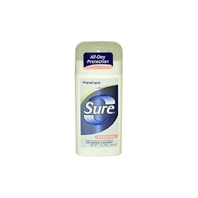 Sure Anti-Perspirant & Deodorant, Original Solid, Powder Scent, 2.7 oz