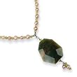 Sterling Silver Pink Cultured Pearl/Peridot/Agate Necklace - 17 Inch