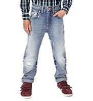 Pure Cotton Adjustable Waist Bow Leg Jeans