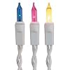 50 Count Pastel Pinks, Blues and Yellows Electrical Lighting Set with White Cord for Spring Easter Decorating, Baby Shower Decorations or Christmas Tree Lights