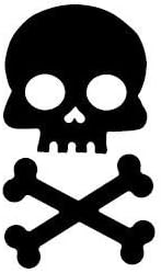SKULL AND CROSS BONES 3.5" (color: REFLECTIVE BLACK) Vinyl Decal Window Sticker for Cars, Trucks, Windows, Walls, Laptops, and other stuff.