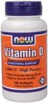 NOW VITAMIN D-3 1,000 IU -High Potency Natural Cholecalciferol - softgels