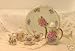 Pink Roses Tea Set In Porcelaine Dollhouse Miniature