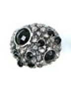 Improving Lifetyles Ring Adjustable Multi Stone and Crstyal Black
