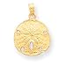 14k Polished Sand Dollar Pendant - Measures 22x16mm - Guaranteed Delivery by Dec 24th