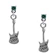 Rock Star Guitar - Emerald Swarovski Post Charm Earrings [Jewelry]