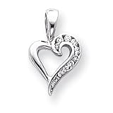 14k White Gold GH/VS Diamond Heart Pendant