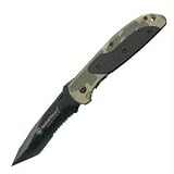 Smith & Wesson SPECTCBS Special Tactical Serrated Tanto Knife, Black and Camo