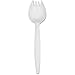 Genuine Joe GJO20004 Spork Cutlery, Med-Weight, 1000/Ct, White, 7.28