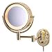 Jerdon HL65G 5X Lighted Brass Wall Mount Magnifying Mirror