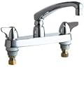 Tools & Hardware : Chicago Faucets 1100-CP Deck Mounted Kitchen Faucet w/8" Centers, Chrome