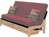 Cottonwood Bali Armless Solid Wood Arm with Steel Grid Mainframe Convertible Futon Frame