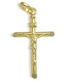 Large Religious 14 Karat Yellow Gold Crucifix