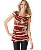 Speechless Printed Cap-Sleeve Top