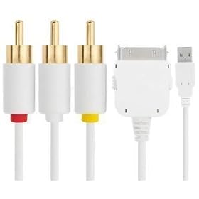 Composite Av Cable + USB for Iphone 3g( (Work with Firmware Version 2.2) 2g Ipod Nano 3g /4g Ipod Touch 1g 2g Classic