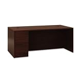 10500 L Workstation Single Ped Desk, Left Full-Height Ped, 72 x 36, Mahogany