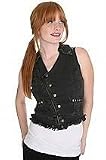 Sweet Love Black Denim Moto Stud Vest Size: XL