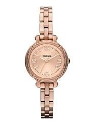 Fossil Womens ES3136 Stainless Steel Analog Gold Dial Watch