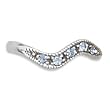 Oxidized Sterling Silver Toe Ring with Sapphire Crystals