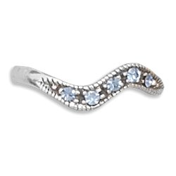 Oxidized Toe Ring with Sapphire Crystals