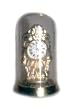 Dollhouse Miniature Brass Mantle Clock in a Dome