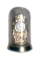 Dollhouse Miniature Brass Mantle Clock in a Dome