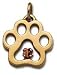 14k Classic Puppy Paws Pendant with a Cats Eye Gemstone