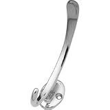 Hook, solid brass c, Chrome, 3 1/2 projection, 5 o.a.