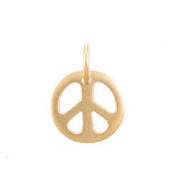 Small Peace Sign Pendant or Charm in Gold Vermeil, #8185