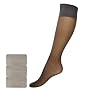 3 Pairs of 15 Denier Medium Support Shine Knee Highs