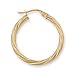 Jewelco London 9ct Yellow gold 2.5mm round-tube Twisted hoop earrings ( 1g )