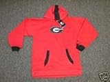 Univ of Georgia Bulldogs Youth/Kids Red and Black Embroidered Hooded Sweatshirt