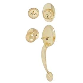 Ultra Hardware Polished Brass Lockset Cheltenham Series - 45025