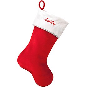 Personalized Red and White Velvet Stocking