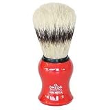 Omega Red Curved Boar Hair Shaving Brush with Stand - #80265R