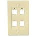 Flushmount Faceplate, 4 Hole, Biege
