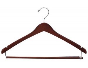 Wooden Curved Suit Hangers Walnut Finish Box of 100
