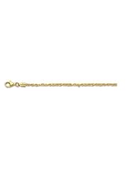 14k Real Yellow Gold Rope Chain Anklet Ankle Bracelet 10" 2mm