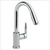 Delta 985 Brilliance Stainless Grail Single - Handle Pull - Down Kitchen Faucet - 985