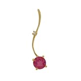 1.0Cttw Orange Garnet Diamond 14K Yellow Gold Pendant
