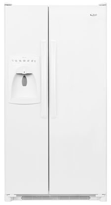 Amana ASD2625KEW 25.6 cu. ft. Freestanding Side by Side Refrigerator with 5-Button FrontFill Dispenser, Humidity-Controlled Crisper Drawer, Temperature-Controlled Deli Drawer and Snack Drawer: White