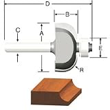 Vermont American 23141 1/2-Inch Radius Carbide Tipped Cove Router Bit, 1/2-Inch Ball Bearing 2-Flute 1/4-Inch Shank