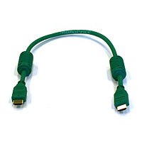 HDMI 1.3a Cable 28AWG - 1.5ft w/Ferrite Cores (Gold Plated Connectors) - GREEN