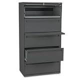 700 Series 36 Wide Lateral File, 5-High with Roll-Out & Posting Shelf, Charcoal (HON785LS)