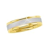 14K Two-Tone Gold Comfort Fit Wedding Band For Men and Women - Sizes 5 - 15, no sizes 14.5 or 13.5
