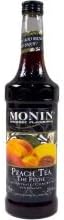 Monin Peach Tea Concentrate - 750 mL glass bottle.