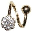 14 karat gold Twisty Belly Button Ring with Flower